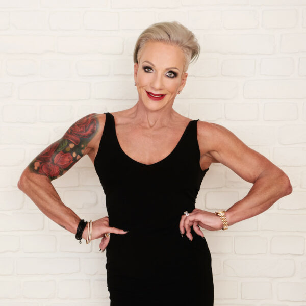 Tarren in a black dress